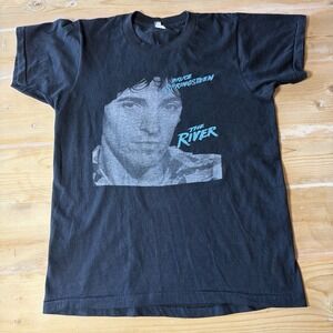 Vintage Bruce Springsteen The River T-Shirt 80s Rock Tour Single Stitch Black S